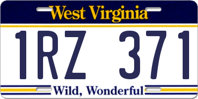 WV license plate 1RZ371
