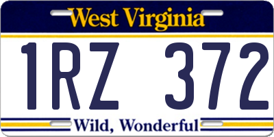 WV license plate 1RZ372