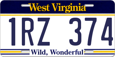 WV license plate 1RZ374