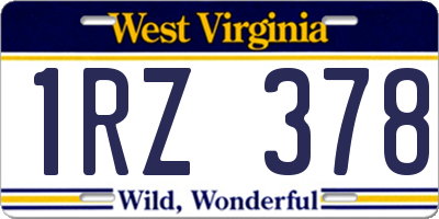 WV license plate 1RZ378