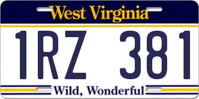 WV license plate 1RZ381