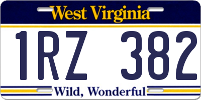WV license plate 1RZ382