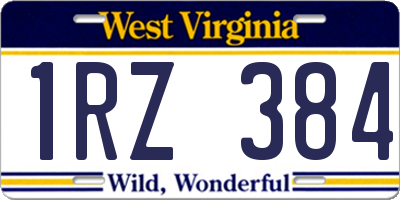 WV license plate 1RZ384