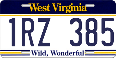 WV license plate 1RZ385