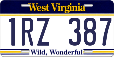 WV license plate 1RZ387