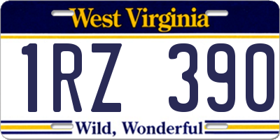 WV license plate 1RZ390