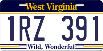 WV license plate 1RZ391