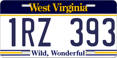 WV license plate 1RZ393