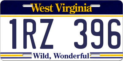 WV license plate 1RZ396