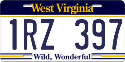 WV license plate 1RZ397
