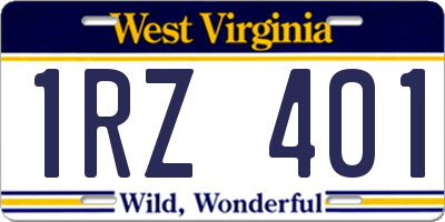 WV license plate 1RZ401