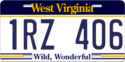 WV license plate 1RZ406