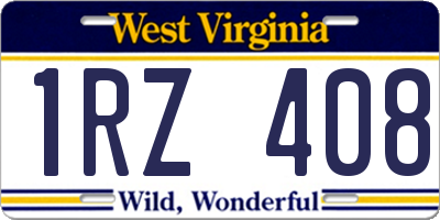 WV license plate 1RZ408