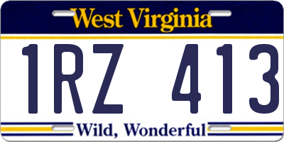 WV license plate 1RZ413