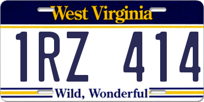 WV license plate 1RZ414