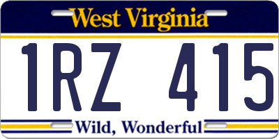 WV license plate 1RZ415