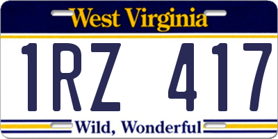 WV license plate 1RZ417