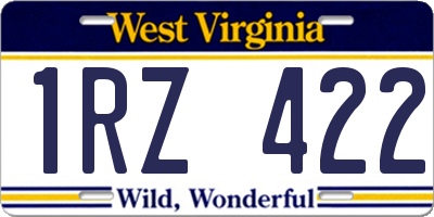 WV license plate 1RZ422