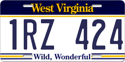 WV license plate 1RZ424