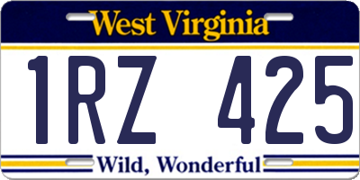WV license plate 1RZ425