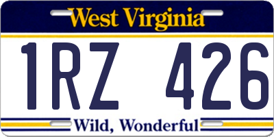WV license plate 1RZ426