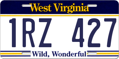 WV license plate 1RZ427