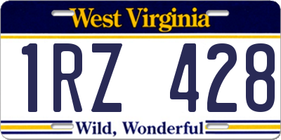 WV license plate 1RZ428
