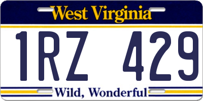 WV license plate 1RZ429