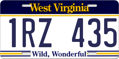 WV license plate 1RZ435