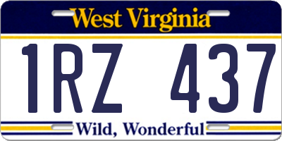 WV license plate 1RZ437