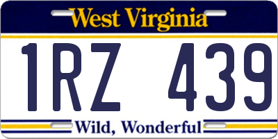 WV license plate 1RZ439
