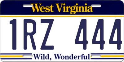 WV license plate 1RZ444