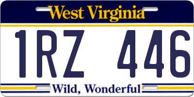 WV license plate 1RZ446