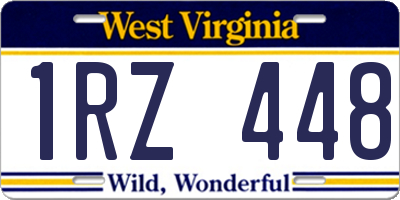 WV license plate 1RZ448
