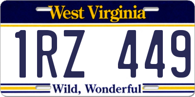 WV license plate 1RZ449