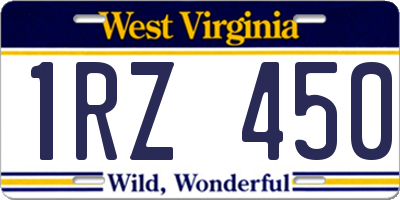 WV license plate 1RZ450