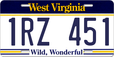 WV license plate 1RZ451
