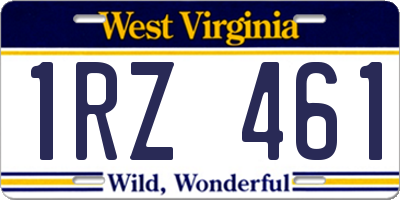 WV license plate 1RZ461