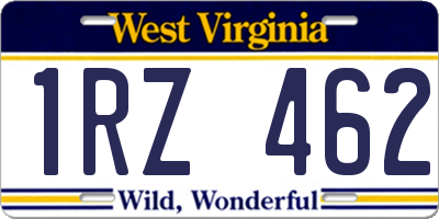 WV license plate 1RZ462