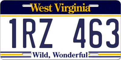 WV license plate 1RZ463