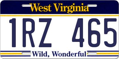 WV license plate 1RZ465