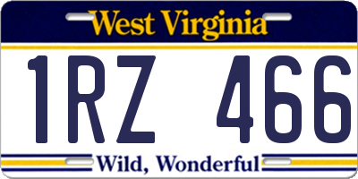 WV license plate 1RZ466