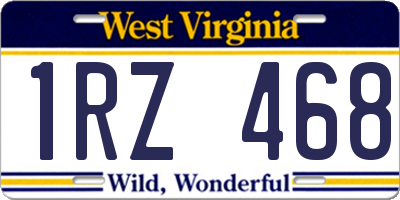 WV license plate 1RZ468
