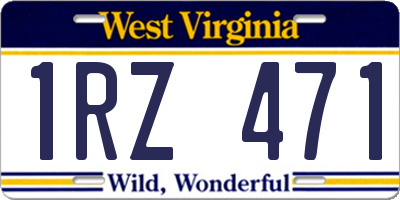 WV license plate 1RZ471
