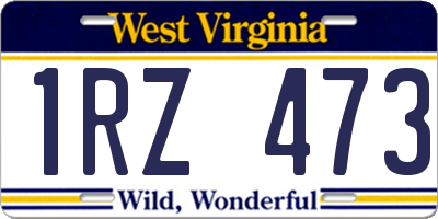 WV license plate 1RZ473