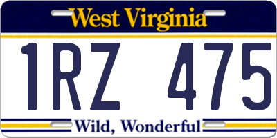 WV license plate 1RZ475