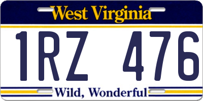 WV license plate 1RZ476