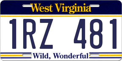 WV license plate 1RZ481