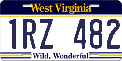 WV license plate 1RZ482