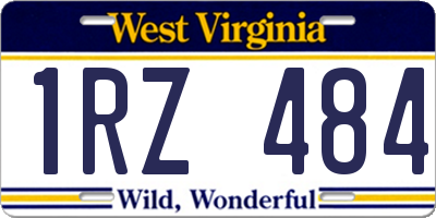 WV license plate 1RZ484